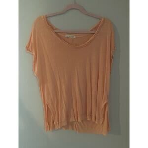 We The Free Peach/Orange Dip Distressed top
